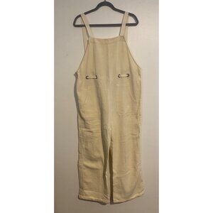 Fleastyle Womens XL Cotton Overalls Natural Off White Sleeveless Jumpsuit